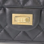 Chanel Black Vintage Calf Gold Quilted 2.55 Mini Chain Handbag — view 6