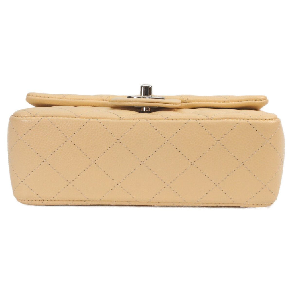 Chanel Beige Caviar Silver Mini Quilted 20 Shoulder — view 7