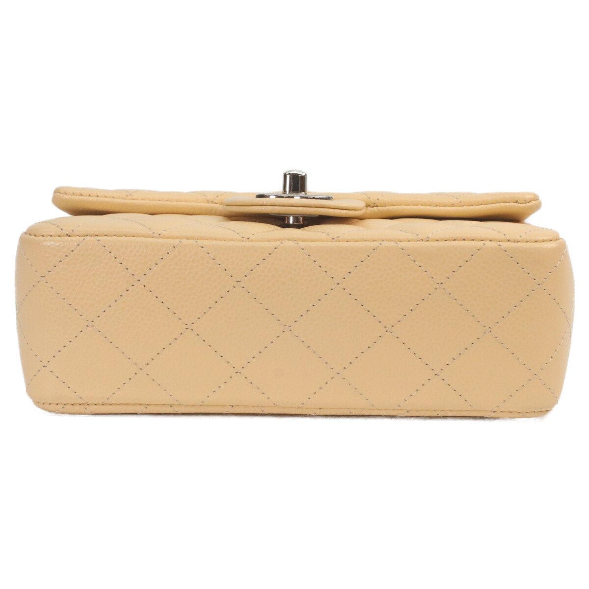 Chanel Beige Caviar Silver Mini Quilted 20 Shoulder — view 7