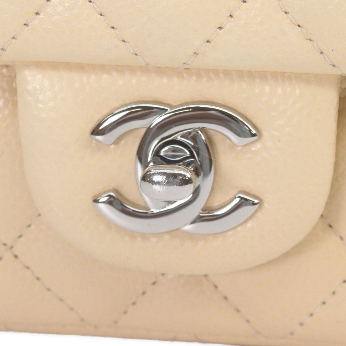 Chanel Beige Caviar Silver Mini Quilted 20 Shoulder — view 3