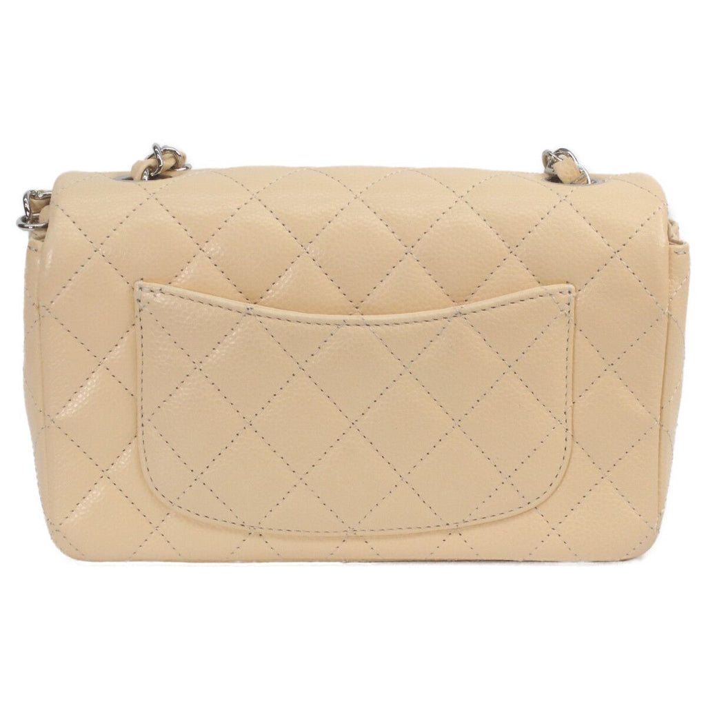 Chanel Beige Caviar Silver Mini Quilted 20 Shoulder — view 6