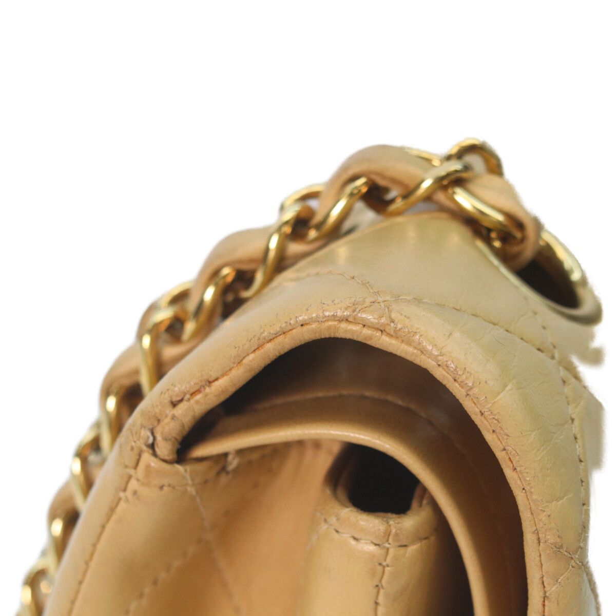 Chanel Beige Lamb Gold Quilted 25 Shoulder — view 7