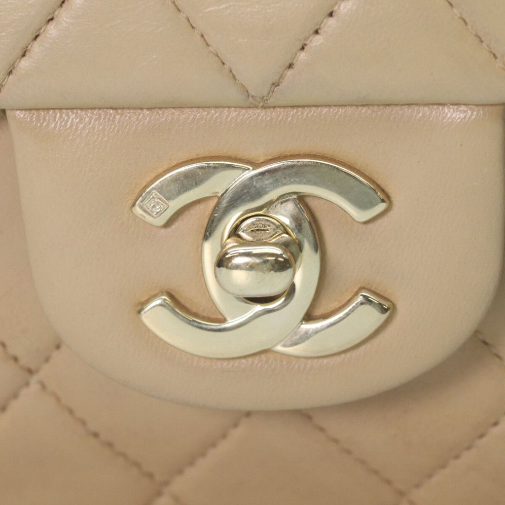 Chanel Beige Lamb Gold Quilted 25 Shoulder — view 6