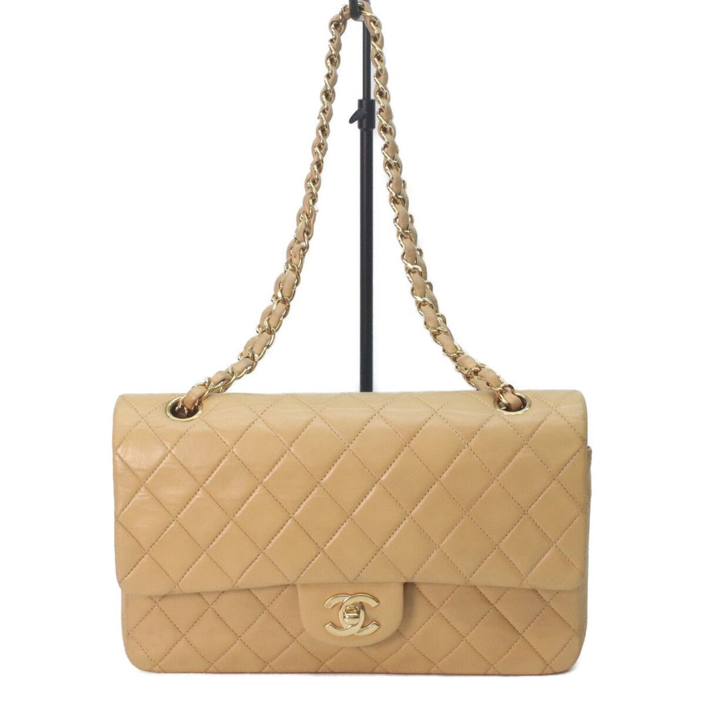 Chanel Beige Lamb Gold Quilted 25 Shoulder