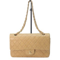 Chanel Beige Lamb Gold Quilted 25 Shoulder