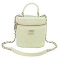 Chanel Lime Green Gold Lamb Trendy CC 2-Way Vanity