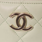 Chanel Lime Green Gold Lamb Trendy CC 2-Way Vanity — view 6