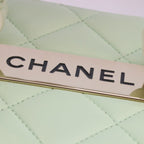 Chanel Lime Green Gold Lamb Trendy CC 2-Way Vanity — view 7