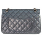 Chanel Metallic Blue Gray Vintage Calf Silver Quilted 2.55 Large Chain Handbag — view 3