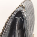Chanel Metallic Blue Gray Vintage Calf Silver Quilted 2.55 Large Chain Handbag — view 8