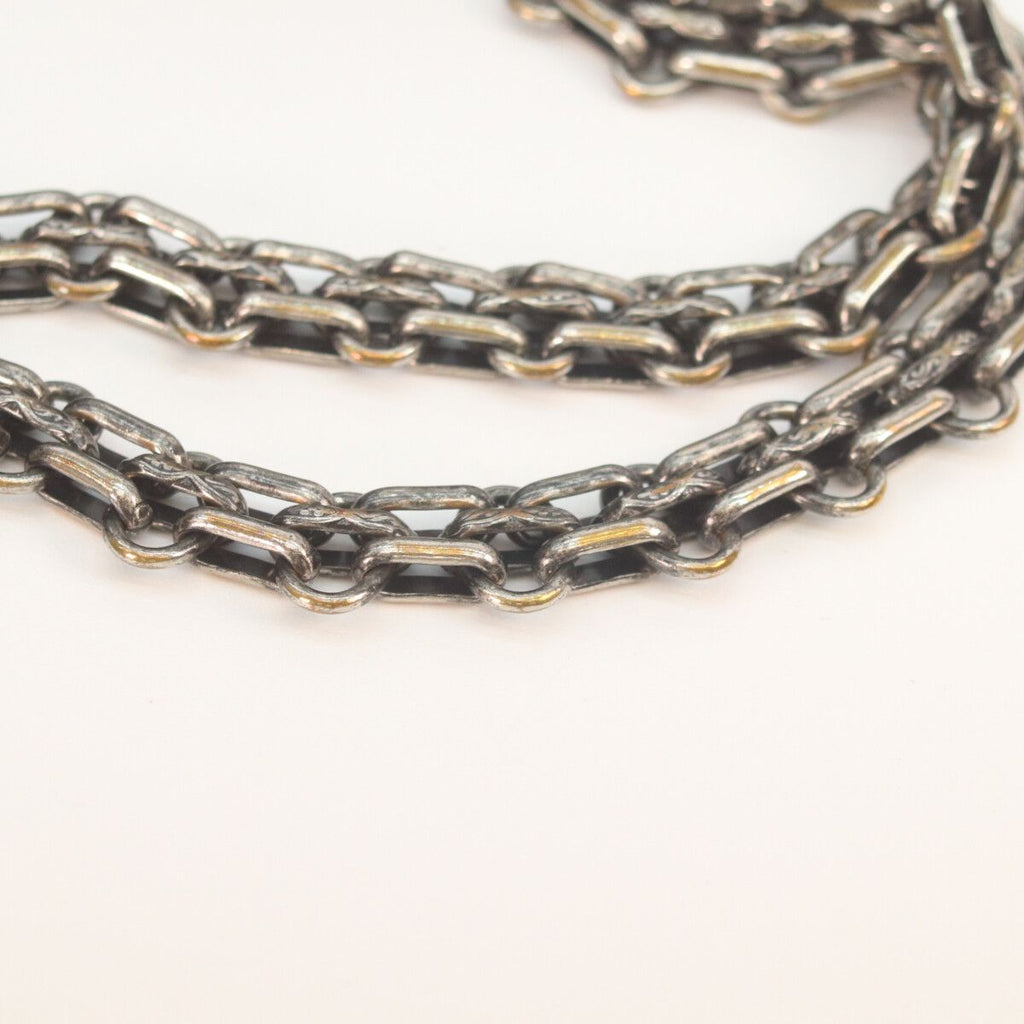 Chanel Metallic Blue Gray Vintage Calf Silver Quilted 2.55 Large Chain Handbag — view 7