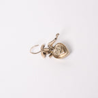 Chanel Earrings CC Logo Heart Black Silver 06 — view 8