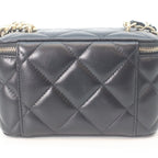 Chanel Black Lambskin Gold Big Chain Shoulder Vanity — view 3