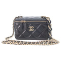 Chanel Black Lambskin Gold Big Chain Shoulder Vanity