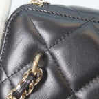 Chanel Black Lambskin Gold Big Chain Shoulder Vanity — view 8