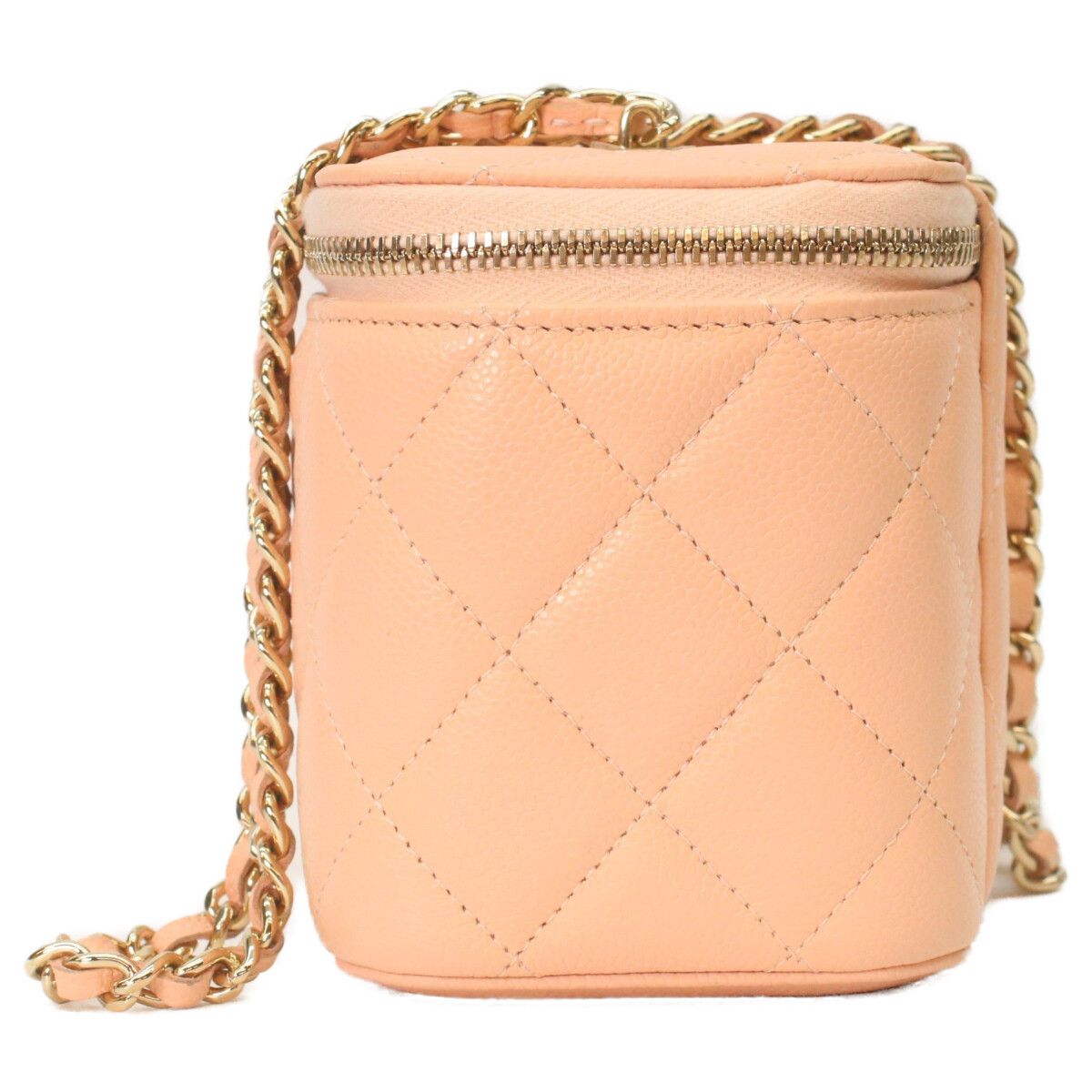 Chanel Pink Beige Caviar Gold Chain Vanity — view 2