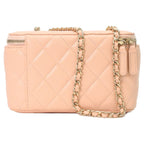 Chanel Pink Beige Caviar Gold Chain Vanity — view 3