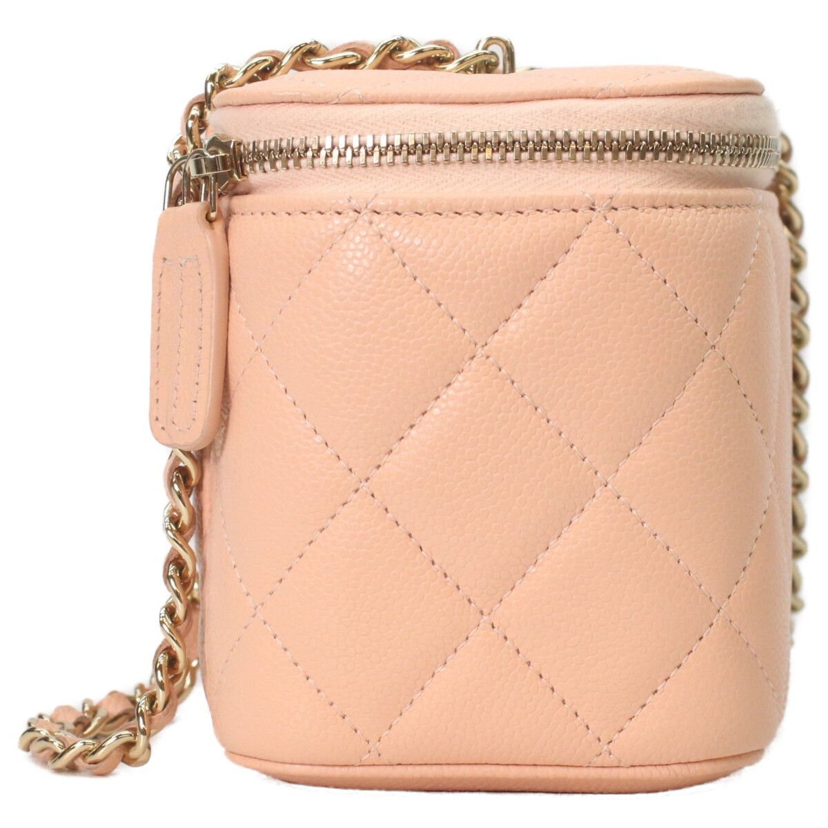 Chanel Pink Beige Caviar Gold Chain Vanity — view 4