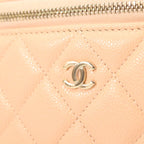 Chanel Pink Beige Caviar Gold Chain Vanity — view 6