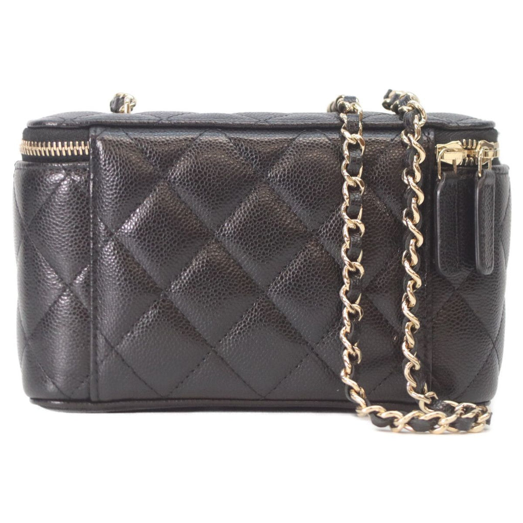Chanel Black Caviar Gold Vanity Chain Shoulder — view 3