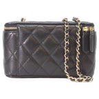 Chanel Black Caviar Gold Vanity Chain Shoulder — view 3