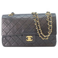 Chanel Black Lamb Gold Quilted 25 Shoulder