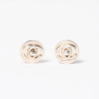 Chanel CC Logo Earrings 97 Button Metal Silver
