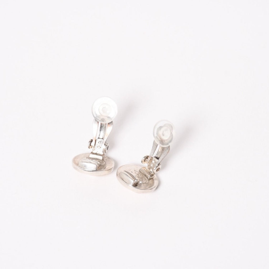 Chanel CC Logo Earrings 97 Button Metal Silver — view 4