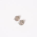 Chanel CC Logo Earrings 97 Button Metal Silver — view 2