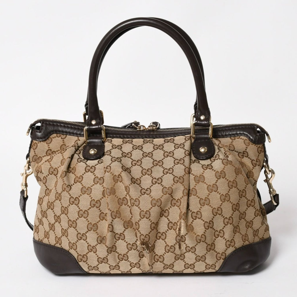 Gucci GG Canvas 2-Way Shoulder Bag Silver — view 2