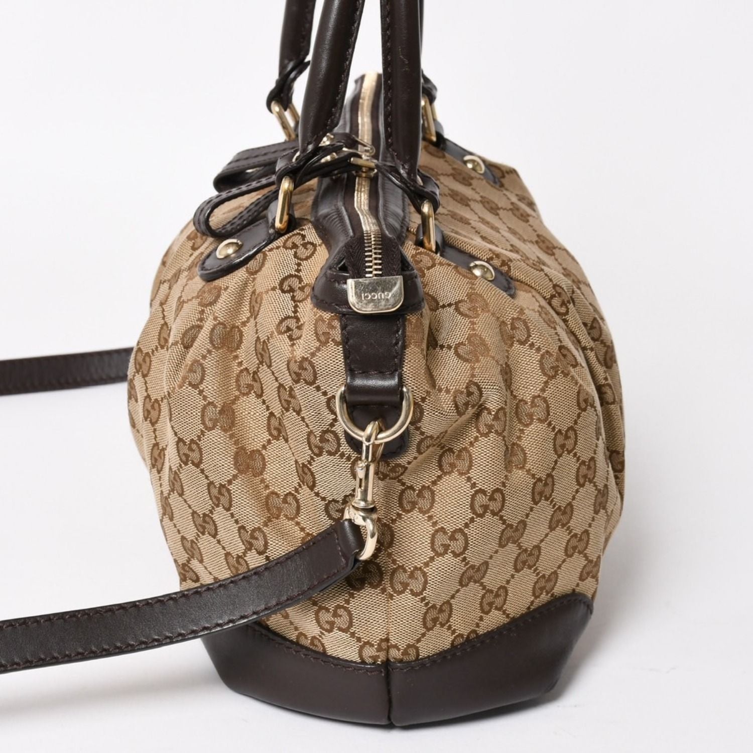 Gucci GG Canvas 2-Way Shoulder Bag Silver — view 4