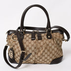 Gucci GG Canvas 2-Way Shoulder Bag Silver