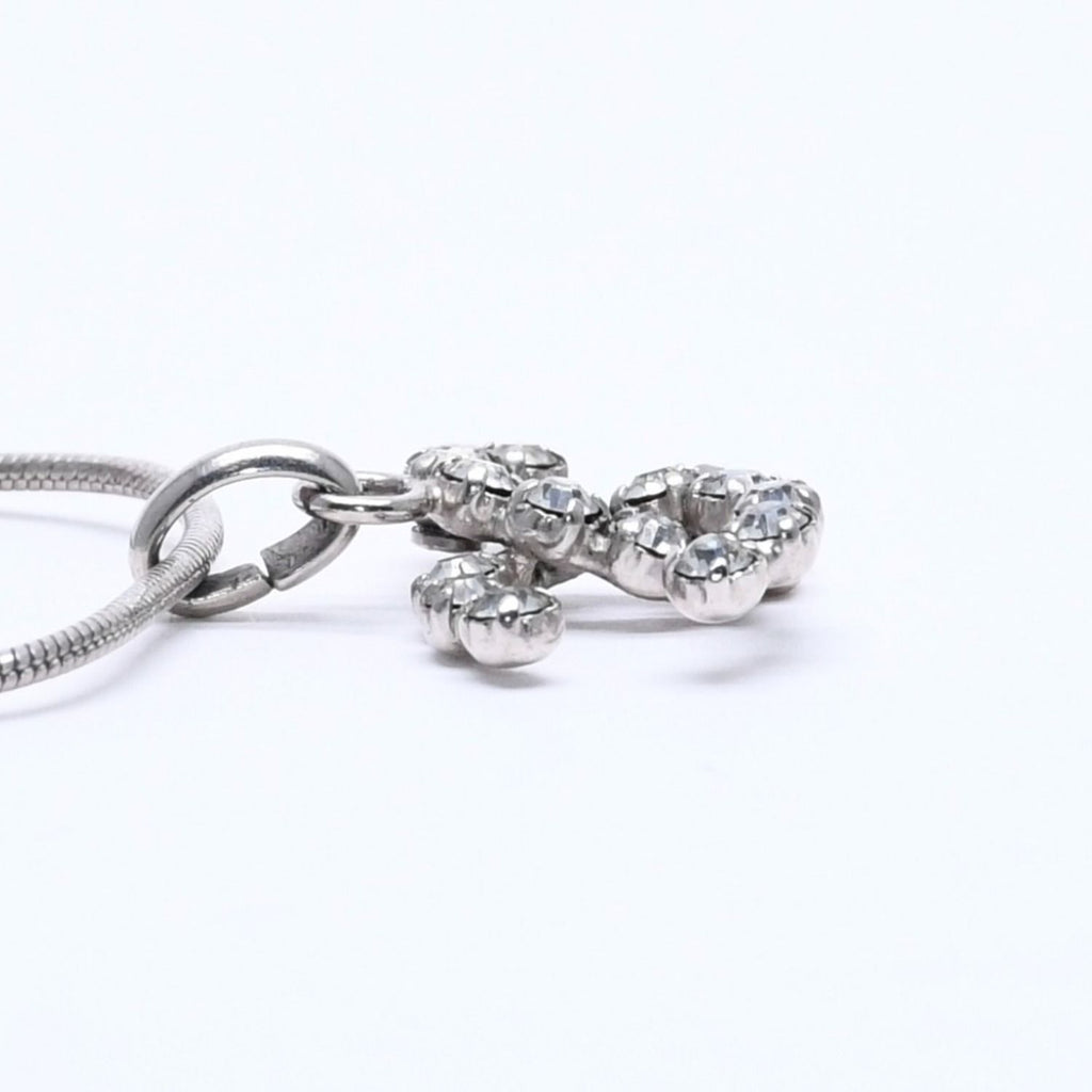 Chanel CC Logo Necklace Light Stone Silver — view 5