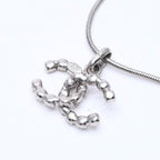 Chanel CC Logo Necklace Light Stone Silver — view 6
