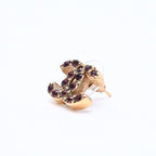 Chanel CC Logo Rhinestone Single Earrings 05 Gold Bordeaux — view 2