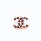 Chanel CC Logo Rhinestone Single Earrings 05 Gold Bordeaux