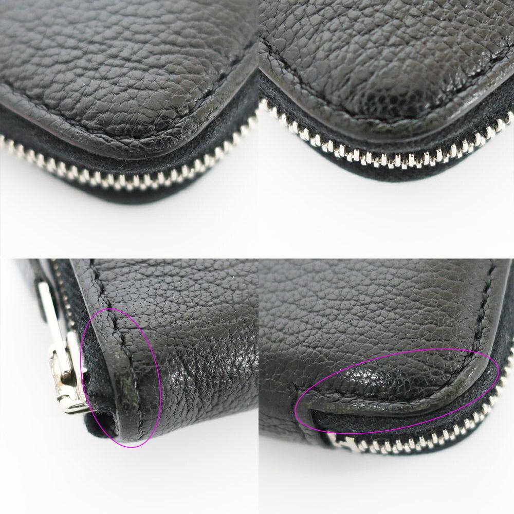 Hermes Ten Azap Wallet Black Silver Manufactured Around Chevre — view 5