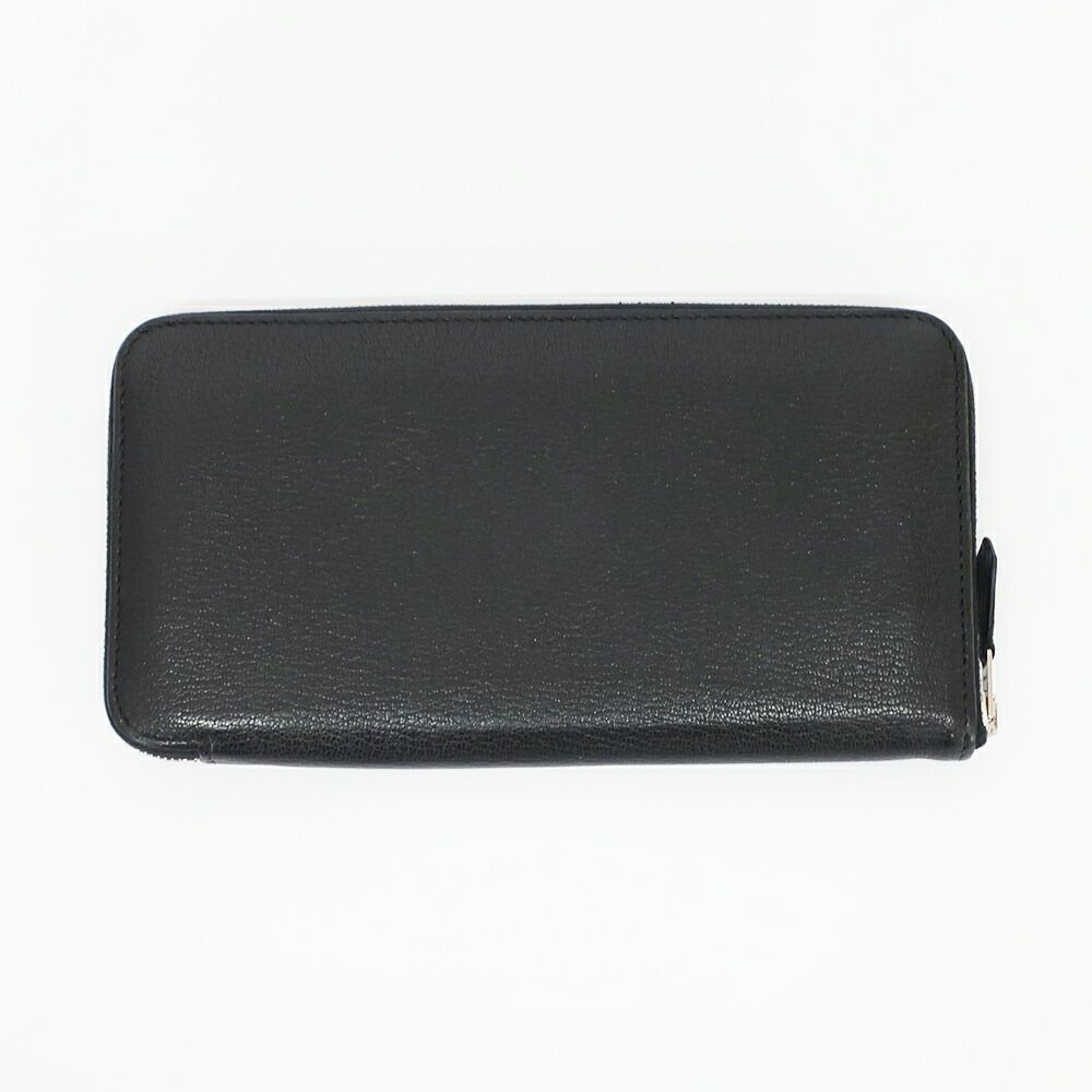 Hermes Ten Azap Wallet Black Silver Manufactured Around Chevre — view 2