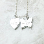 Gucci Trademark Butterfly & Heart Silver Necklace — view 3