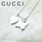 Gucci Trademark Butterfly & Heart Silver Necklace