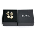 Chanel Metal CC Logo Rhinestone Faux Pearl Earrings — view 6
