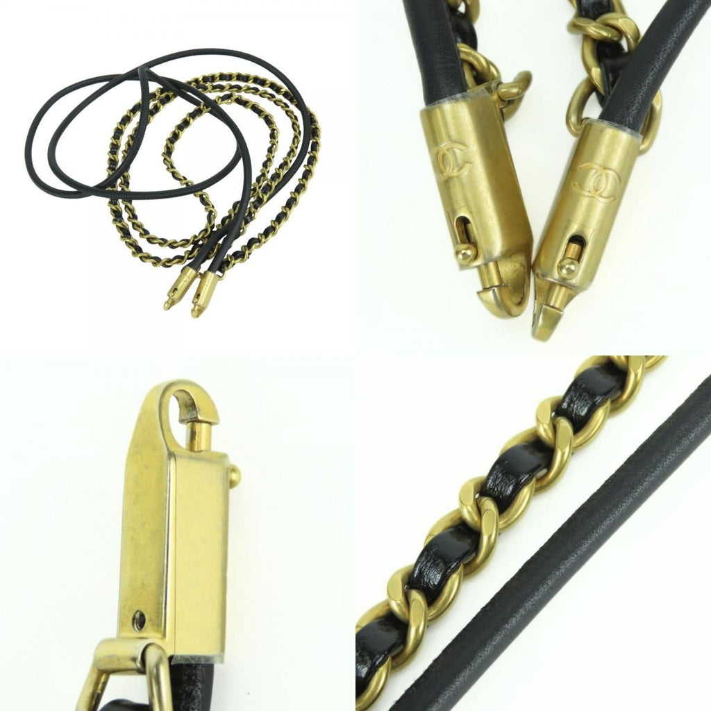 Chanel Shoulder Bag 22 Mini Shiny Calfskin Black Gold 2-Way Crossbody Chain — view 6
