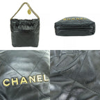 Chanel Shoulder Bag 22 Mini Shiny Calfskin Black Gold 2-Way Crossbody Chain — view 3