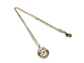 Dior Necklace CD Logo Gold Metal Rhinestone