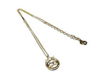 Dior Necklace CD Logo Gold Metal Rhinestone