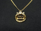 Dior Necklace CD Logo Gold Metal Rhinestone — view 2
