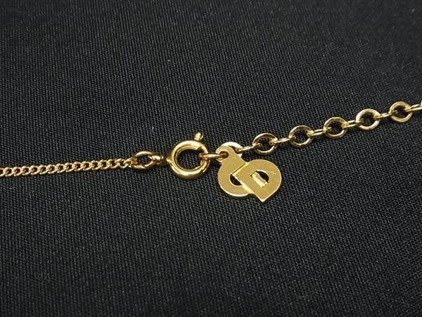 Dior Necklace CD Logo Gold Metal Rhinestone — view 3