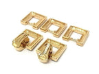 Dior Pendant Change Necklace Earrings Set Gold Metal Rhinestone Square — view 5