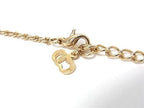 Dior Pendant Change Necklace Earrings Set Gold Metal Rhinestone Square — view 3