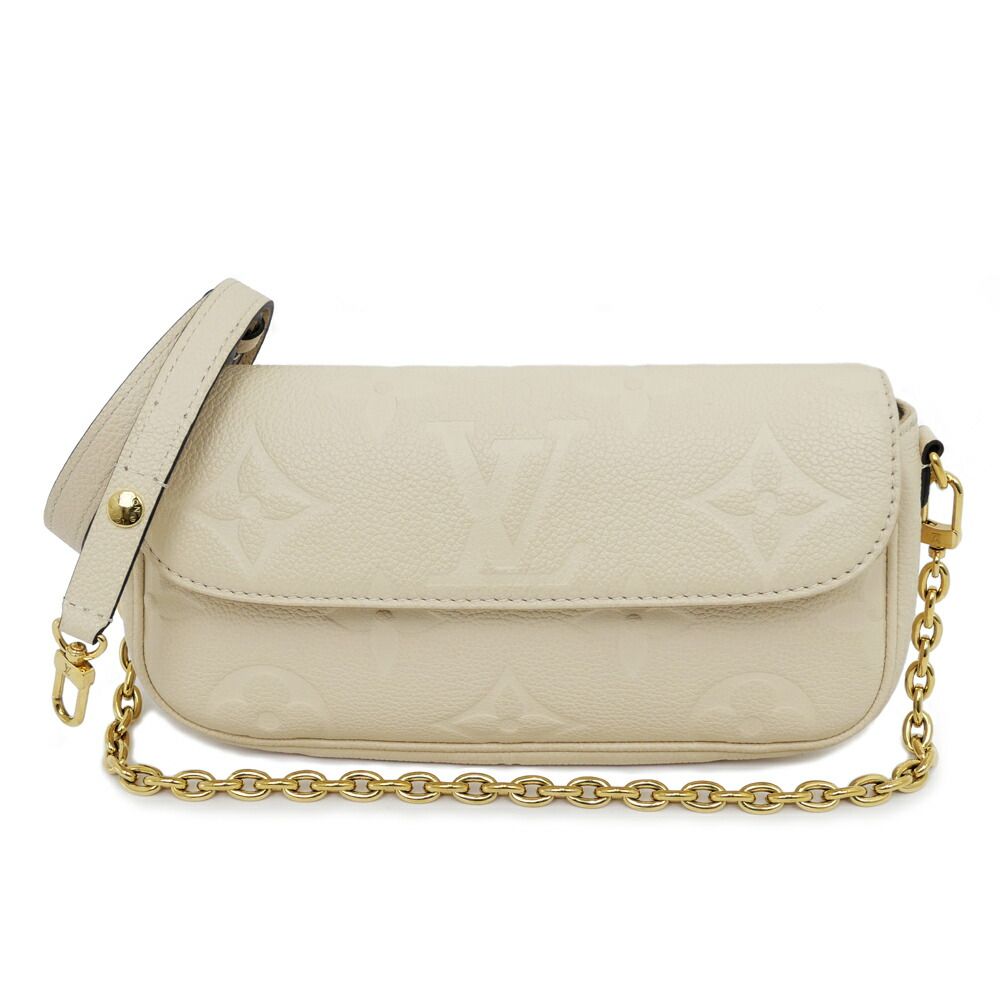 Louis Vuitton Monogram Empreinte Wallet on Chain Ivory Cream 3way Shoulder